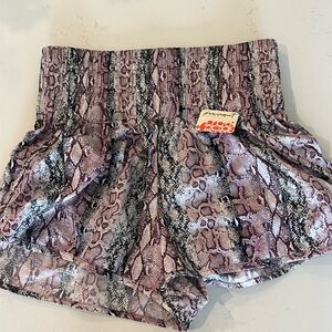 NWT FP movement shorts medium purple and black snake skin print